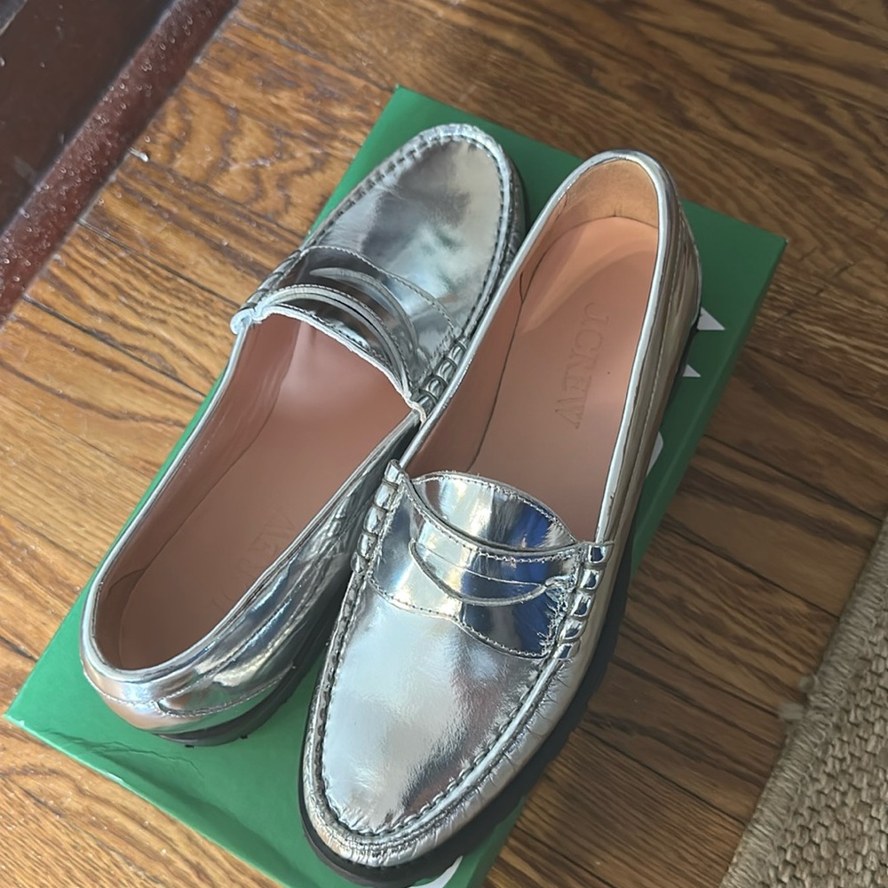 Silver J. Crew loafers
